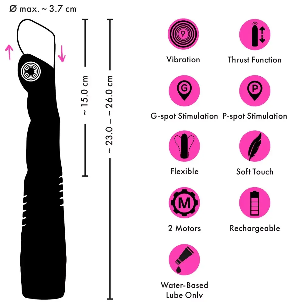 Вибратор Couples Choice Silicone фиолетовый — толкающий G/P Photo 12