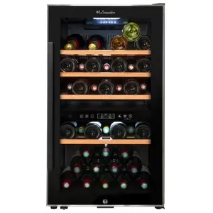 Freestanding wine cooler La Sommelière ECS51.2Z — 49 bottles, double zone 5–20°C, black, 575×480×845 mm