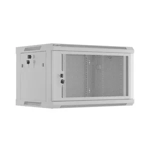 Настенный шкаф 19" LANBERG WF01-6406-23S 6U 600x450 мм серый с перфорированной дверцей