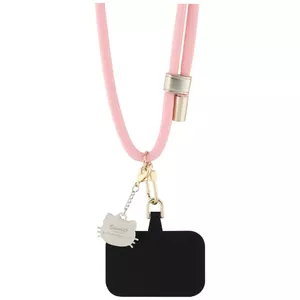 Phone lanyard HELLO KITTY HKUCPNMP pink with patch and Kitty head charm