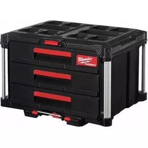 Rīku kaste MILWAUKEE PACKOUT 3 — modulāra uzglabāšanas kaste, kompakta, savienojama