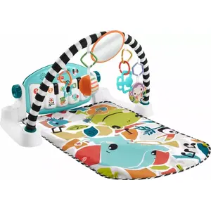 Коврик для игр MATTEL Fisher-Price HWY57 с встроенным пианино, дугой с игрушками и зеркалом, разноцветный, 0–36 мес.