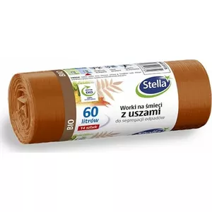 Waste bags with handles Stella ST-ST-035175, for bio waste segregation, 60 L, 14 pcs, brown
