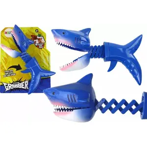 LEANToys Shark Biting Grabber Spring Toy Blue