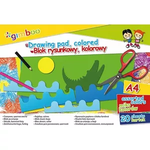 Drawing Pad Gimboo A4 20 sheets assorted colors
