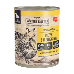 Mitrs barības produkts suņiem wiejskazagroda Turcija ar jēru, 800 g, pieaugušiem suņiem, bez glutēna un sojas