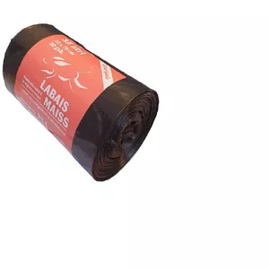 Trash bags Labais maiss 35L, black, 52×72 cm, 30 pcs