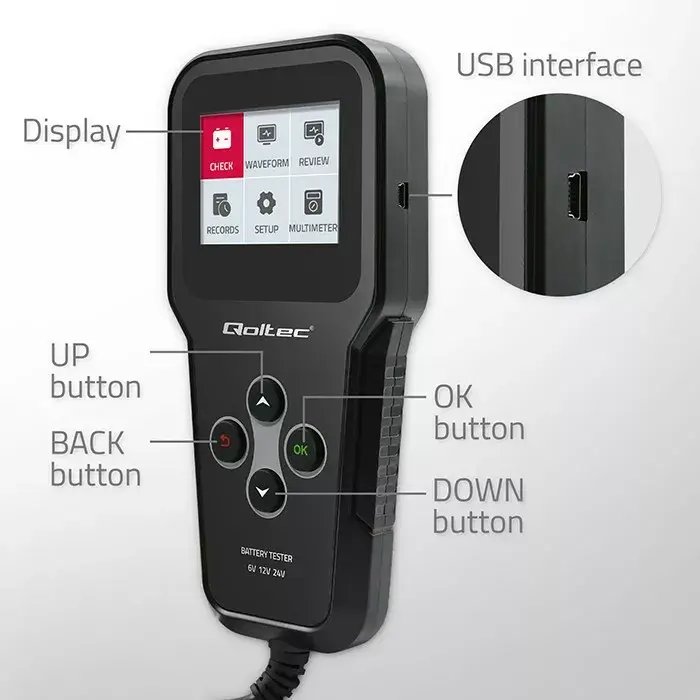 Battery analyzer QOLTEC 52489 — 6V 3-in-1 Photo 4