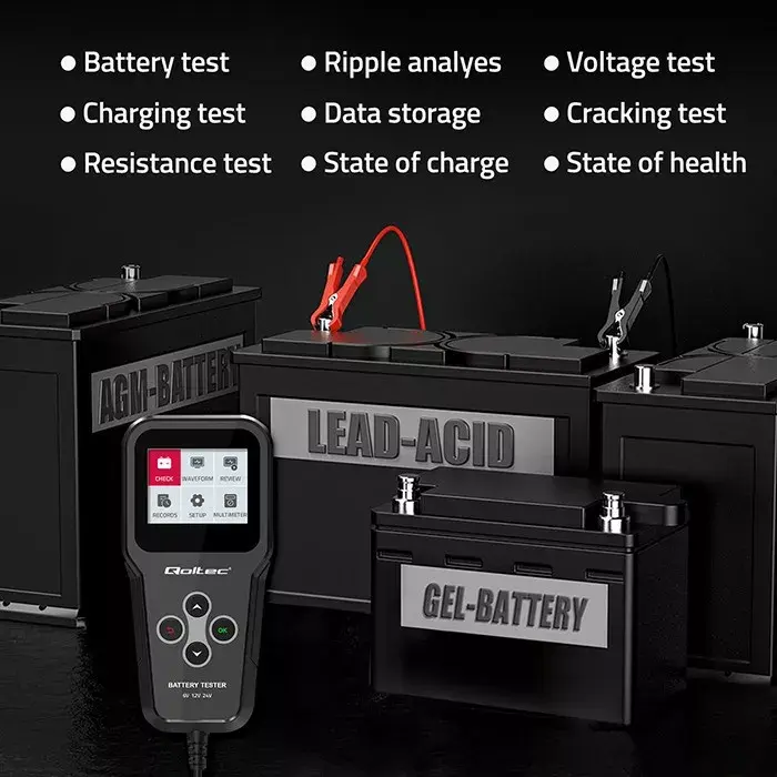 Battery analyzer QOLTEC 52489 — 6V 3-in-1 Photo 7