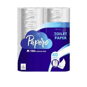 Toilet paper Papero 3-layer, 116 sheets per roll, pack of 40 rolls