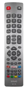 Universal remote control SAVIO RC-19 for Sharp, 47 buttons, grey, 10 m range, plastic housing