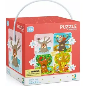Puzles komplekts Dodo Dodo Puzzle 4w1 Pory roku — 4 vienā, sezonu motīvi