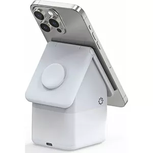 Беспроводное зарядное устройство Duzzona W20 15W 4-в-1 для iPhone, AirPods, Apple Watch с ночником - белое