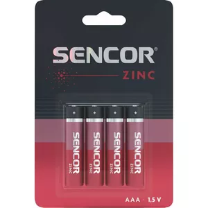 Battery SENCOR AAA (LR03) 1.5V zinc–carbon, blister pack 4-pack