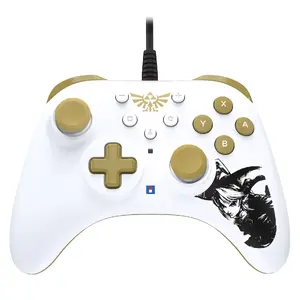 Gamepad No name HORIPAD Turbo Zelda for Nintendo Switch — wired, D-pad, Turbo, Home button, 3 m cable, gold/white