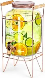 Glass Beverage Dispenser Vilde 4.2L with Tap and Stand, Model 139602