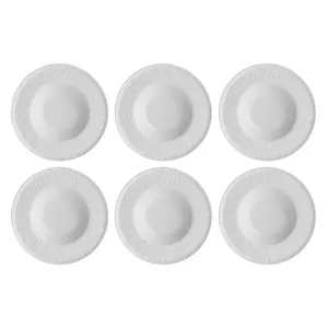 Soup plates LA PORCELLANA BIANCA Bosco White 23 cm set of 6