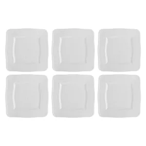 Square plate set LA PORCELLANA BIANCA P003800120 — 6 pieces, white, 20 cm