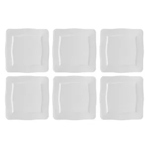 Square Dinner Plate LA PORCELLANA BIANCA Florentina White 26.5 cm — set of 6