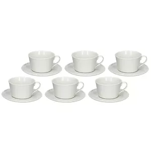 Tea cup with saucer set LA PORCELLANA BIANCA P004300016 — 6 pieces, white porcelain, 180 ml each
