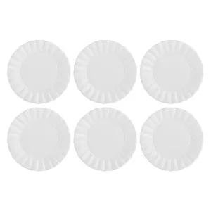 Set of 6 Salad Plates LA PORCELLANA BIANCA Ducale White 20 cm
