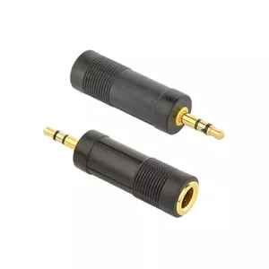 Cablexpert cable gender changer 6.35 mm (female) to 3.5 mm (male) Black