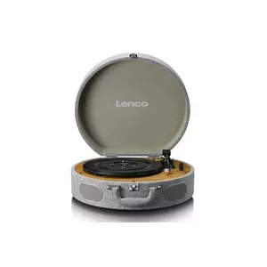 Turntable suitcase Lenco LS66GY with built-in speakers, portable record player, integrated amp
