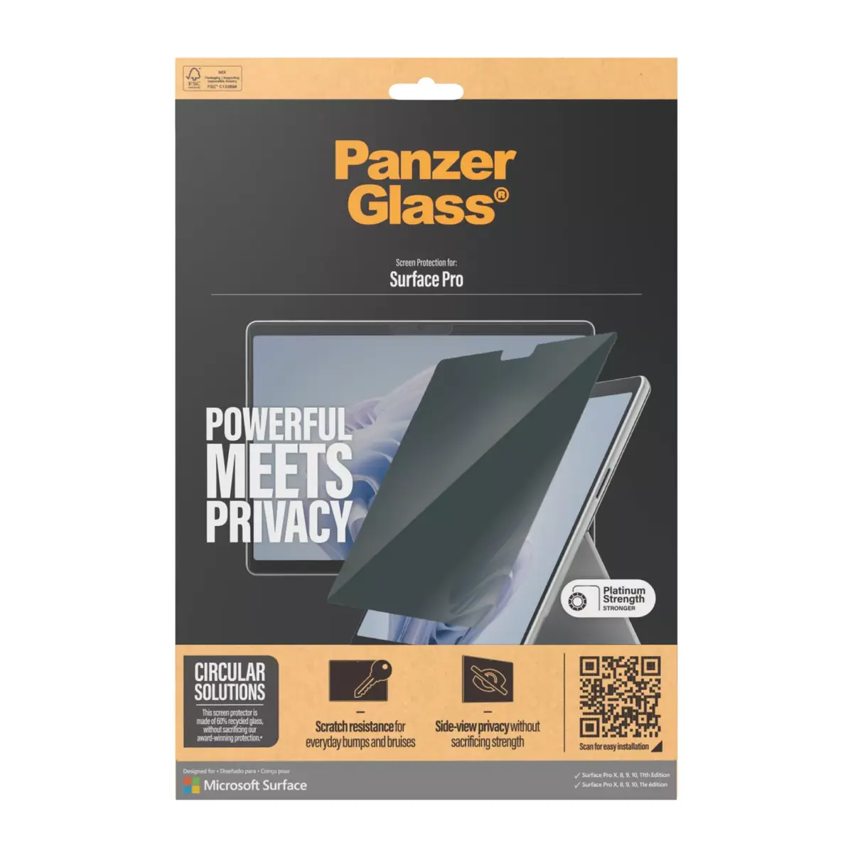 Privātuma ekrāna aizsargstikls PanzerGlass Microsoft Surface Pro X 8 9 10 11 Photo 3