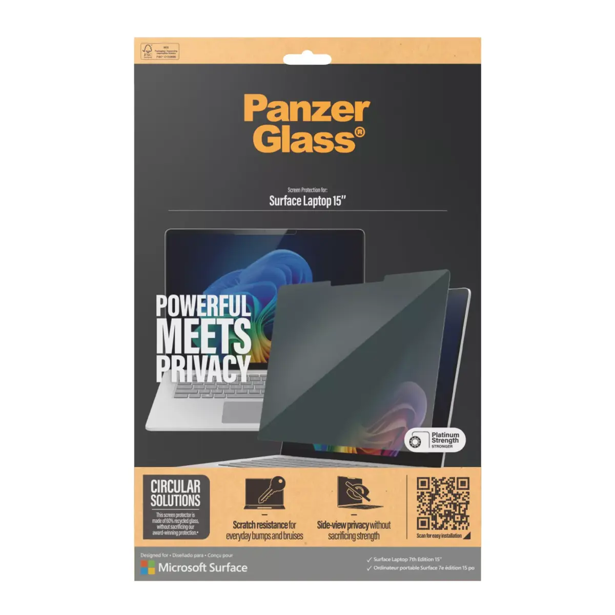 Privātuma ekrāna aizsargstikls PanzerGlass Microsoft Surface Laptop 7. paaudze Photo 3