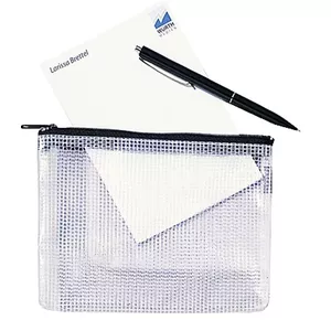 Rexel Mesh Bag With Black Zip A6 PVC Transparent Black 170x7mm