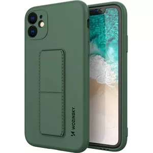 Wozinsky Wozinsky Kickstand Case elastīgs silikona vāciņš ar statīvu iPhone 11 Pro tumši zaļš