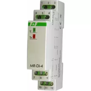 F&F MR-DI-4 LO digitālās ieejas paplašināšanas modulis, 4 ieejas 6-30V AC/DC, MODBUS RTU, barošana 9-30V DC