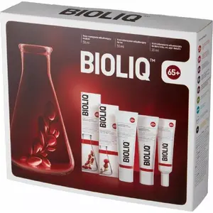 BioliQ komplekts 65+ — dienas krēms 50 ml, nakts krēms 50 ml, acu/lūpu/kakla un dekoltē krēms 30 ml