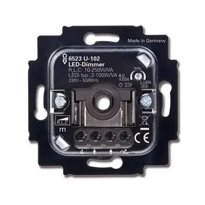 Dimmer switch busch jaeger 6523 U-102 — mountable rotary dimmer, 230 V, 50–60 Hz, max 100 W, black