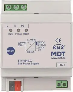 Power supply MDT STV-0640.02 REG bus voltage supply 640 mA for KNX/Bus systems