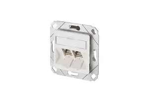 Розетка‑модуль RJ‑45 MetzConnect 130B12D21102‑E Cat6a, белая, корпус ABS/цинк, 50 В/1 А, 69.9×69.9×48.5 мм