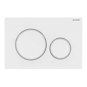 Flush plate Geberit 115.882.11.1 — white, 246×164×12 mm