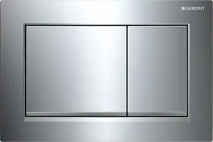 Flush plate GEBERIT OMEGA30 115080KH1 for dual-flush, satin/high gloss finish