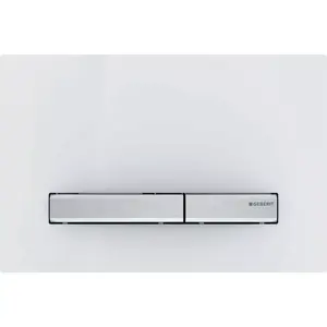 Flush plate Geberit 115.788.11.2 — White and Chrome, 246×164×13 mm