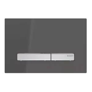 Flush plate GEBERIT 115.788.DW.2 — dual-color Black/Chrome, 246×164×13 mm