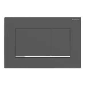 Flush plate for Geberit 115.883.14.1 — 246×164×12 mm, Black/Red/Chrome