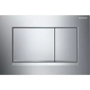 Flush plate Geberit 115.883.KH.1, chrome finish, 246×164×12 mm