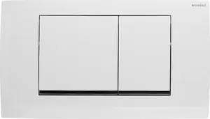 Кнопочная панель GEBERIT Twinline 30 — для смывной системы, двухрежимный спуск, белая глянцевая