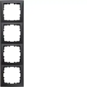 Рамка Berker 10149949 на 4 поста S.1 антрацит матовая