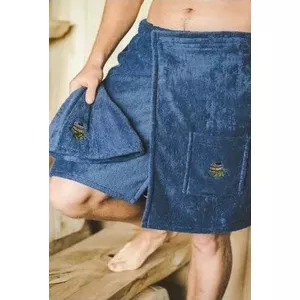 Sauna Apron JetWorld EMBROIDERED 55×150 cm Blue