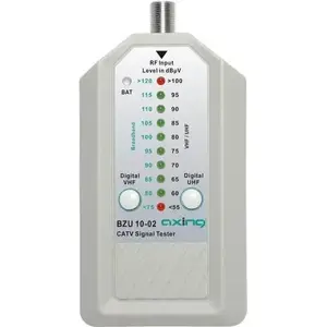 Cable TV Signal Tester Axing BZU1002 Digital — handheld coaxial signal level and quality tester