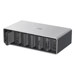 Storage drive docking station Lexar Thunderbolt LPWF800N-4A1NGL — memory card & SSD, 40 Gbit/s, aluminium, grey, 140 W, 1 fan