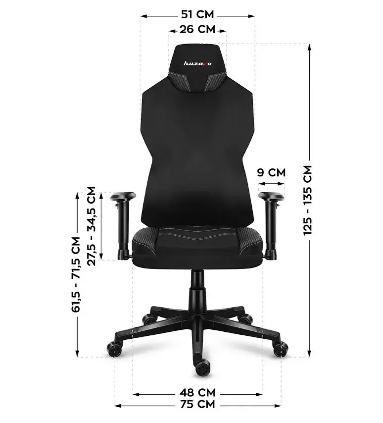 Игровое кресло huzaro Combat 6.2 Black RGB Photo 14