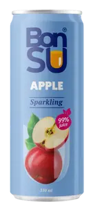 Gāzēts ābolu sulas dzēriens BonSU 330 ml, bezalkoholisks
