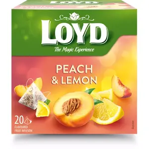 Fruit tea Loyd Peach Lemon flavor tea bags 20 x 2 g